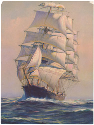 Vintage prints of sailing, ships, boat, marine views